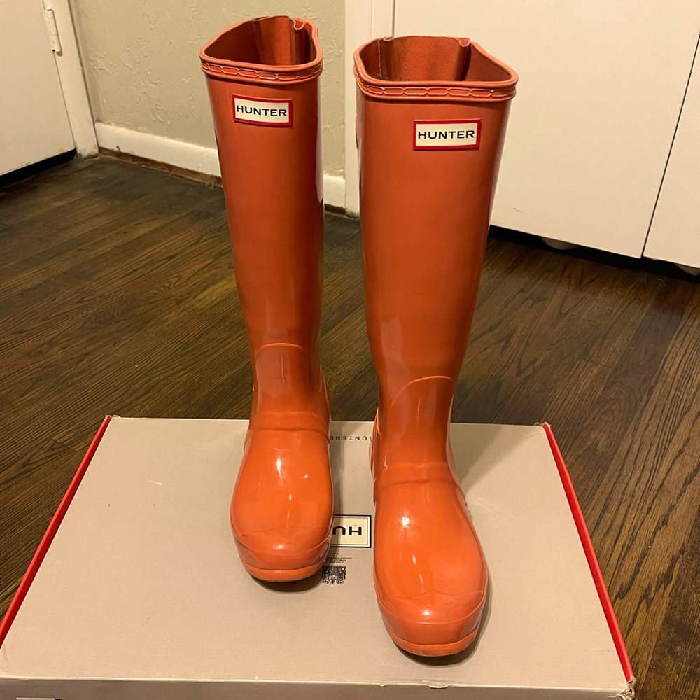 Hunter original back adjustable glossy boot